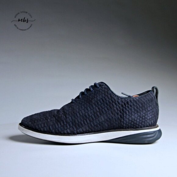 Cole Haan Grand Evolution Woven Oxfords Navy Men 8.5 - Picture 7 of 13